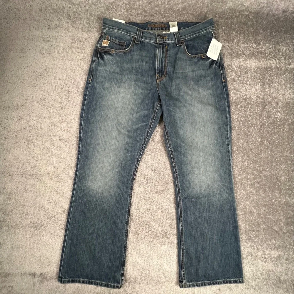 Cinch Carter Mens 36x32 Blue Relaxed Bootcut Jeans NWT MB96134001 Medium Wash